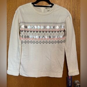 Cherokee Cream and Silver Long Sleeve Sweater